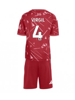 Otroški Nogometna dresi replika Liverpool Virgil van Dijk #4 Domači 2026-27 Kratek rokav (+ hlače)
